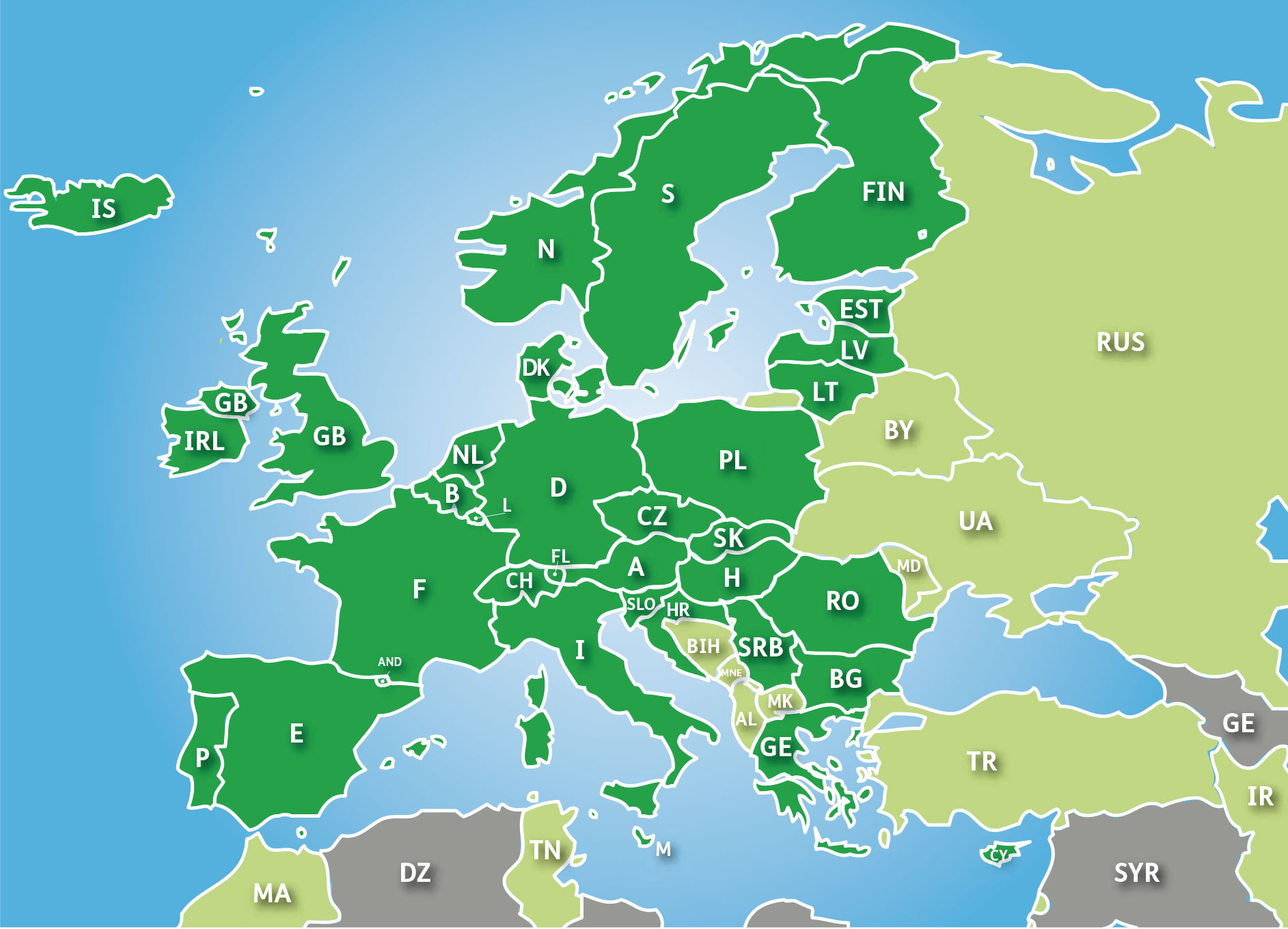 mapa systemu zielonej karty